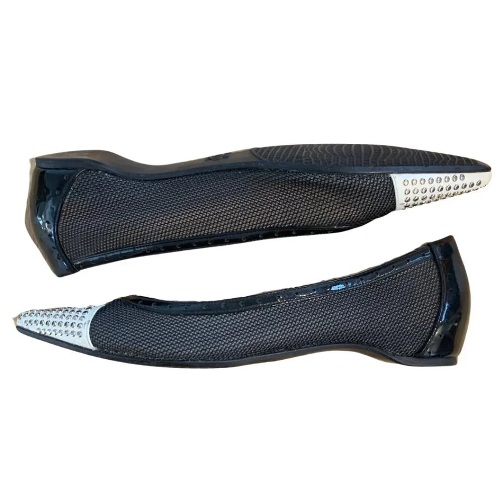 Stuart Weitzman Tipper Studded Ballet Flats Womens Size 8.5 - Picture 2 of 11